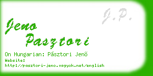 jeno pasztori business card