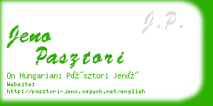 jeno pasztori business card